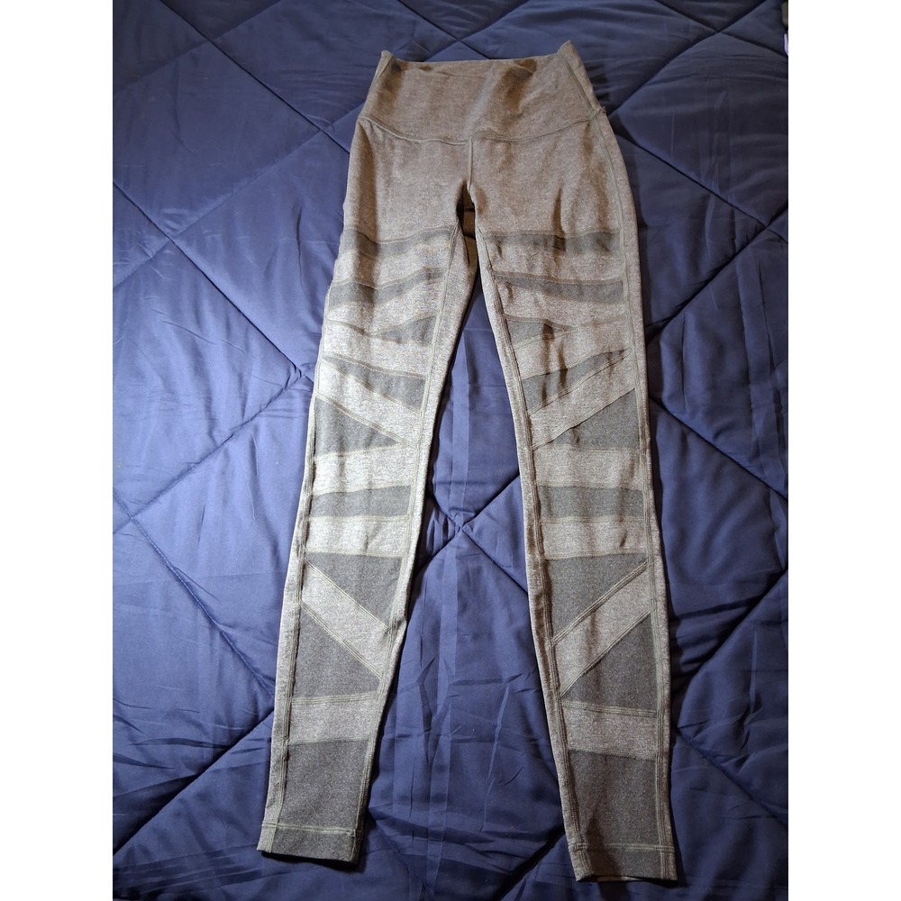 Lululemon High Times Pant Mesh Heathered Grey Space Dye Leggings Size 6 LW5AWJS